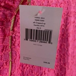 Kate Spade Fuscia Pink Textured Robbie Woven Pencil Skirt